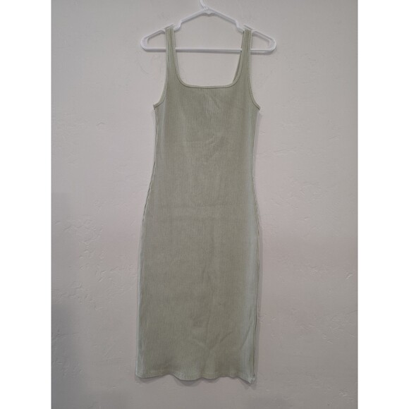 Wilfred Dresses & Skirts - Wilfred Free Aritzia Murdock Midi Dress Ribbed Knit Sleeveless Bodycon Green Med